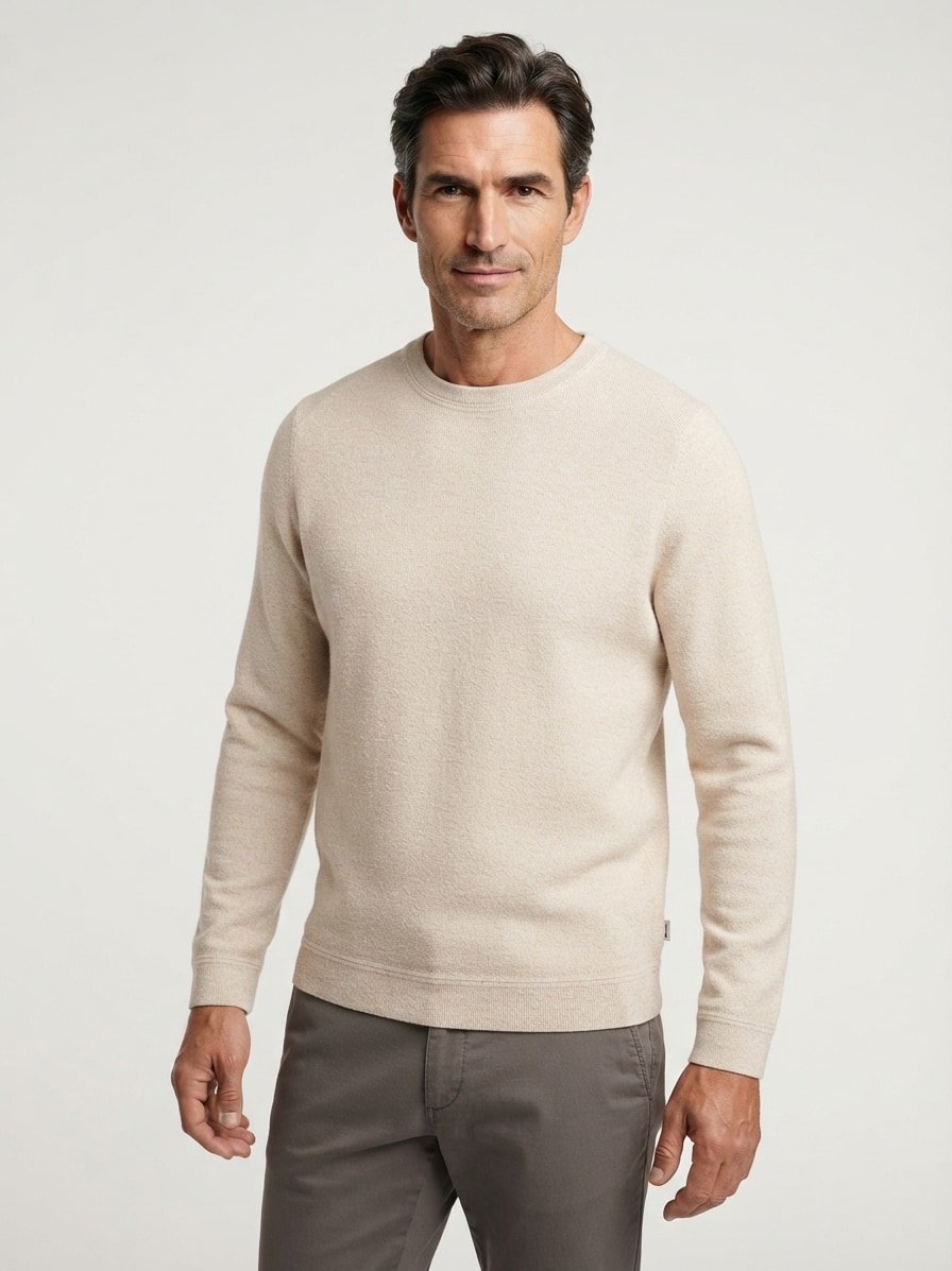 Pullover Style Roy, Baumwolle-Wolle, sand