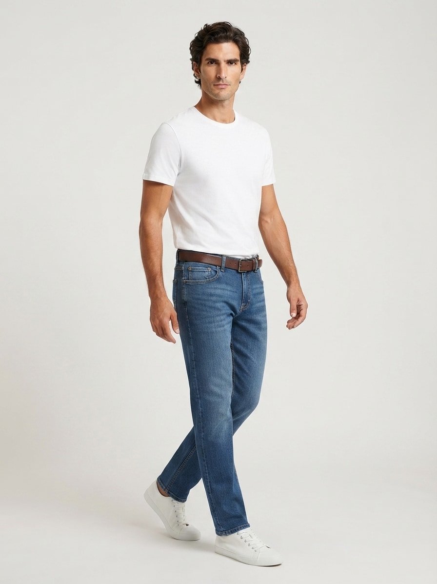 Organic Denim, Bill, Modern Fit, Baumwoll-Stretch, blau