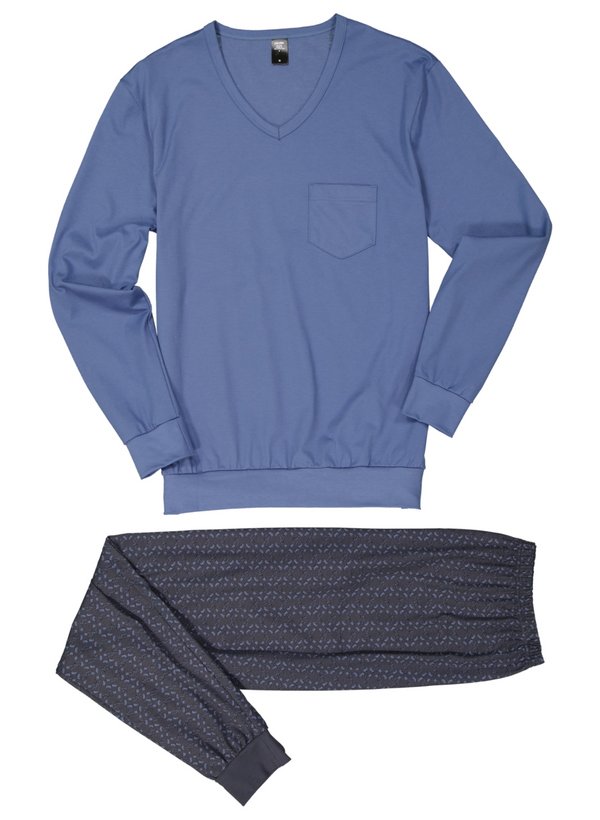 Pyjama, Baumwoll-Jersey, blau