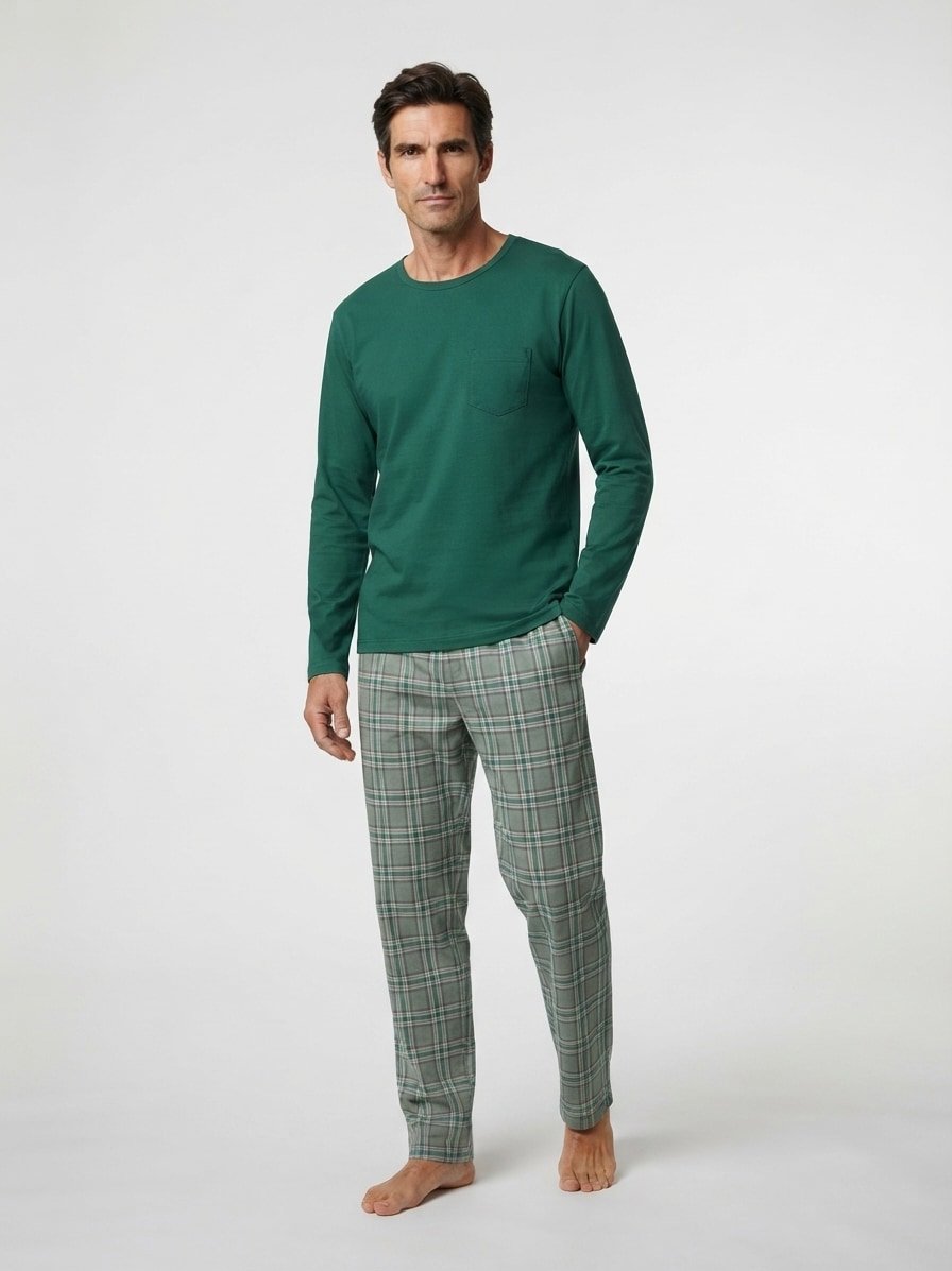 Pyjama, Baumwoll-Jersey, grün
