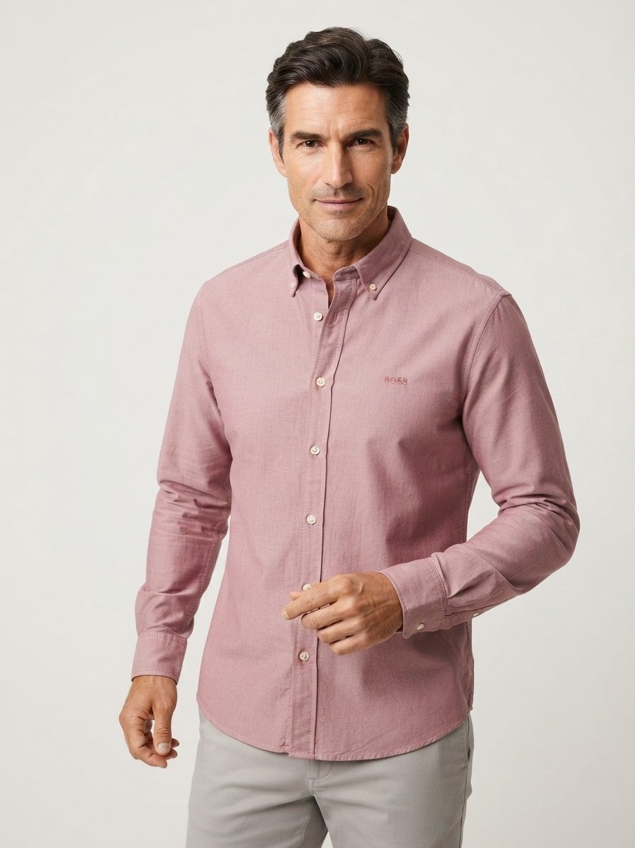 Hemd Rickert, Regular, Oxford, Button-Down, hellrot