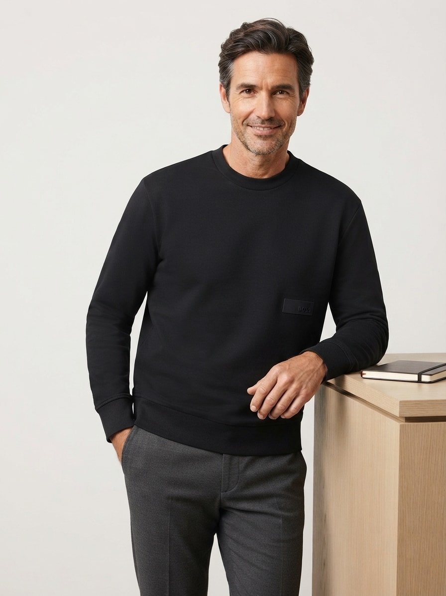 Sweatshirt, Baumwolle, schwarz