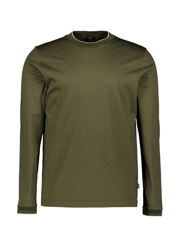 Longsleeve Tenison, Slim, Baumwoll-Jersey mecerisiert, oliv