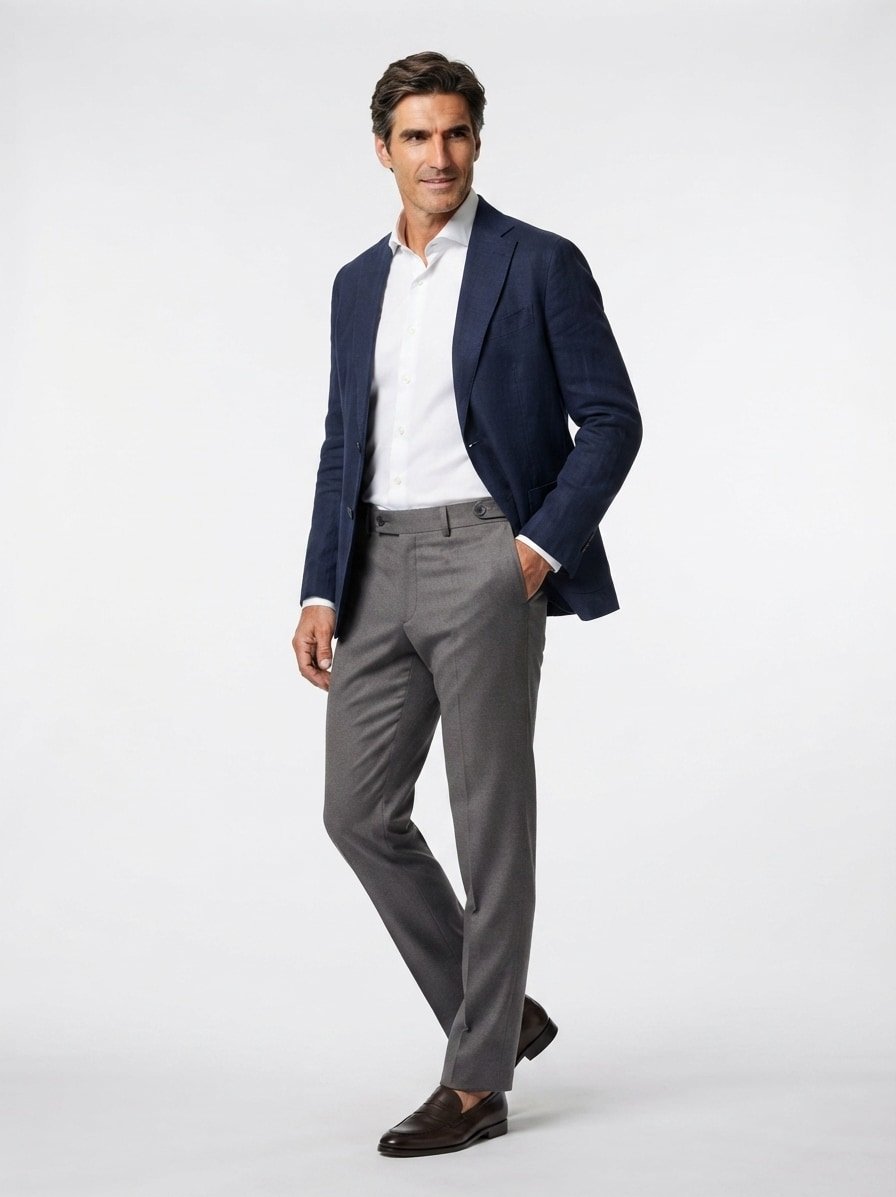 Hose Terni, Slim Fit, Mikrofaser-Stretch, mittelgrau