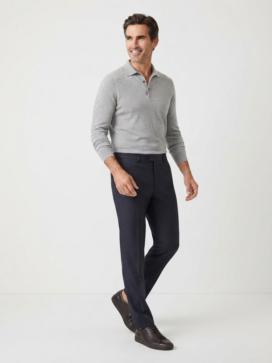 Hose Terni, Slim Fit, Mikrofaser-Stretch, marine