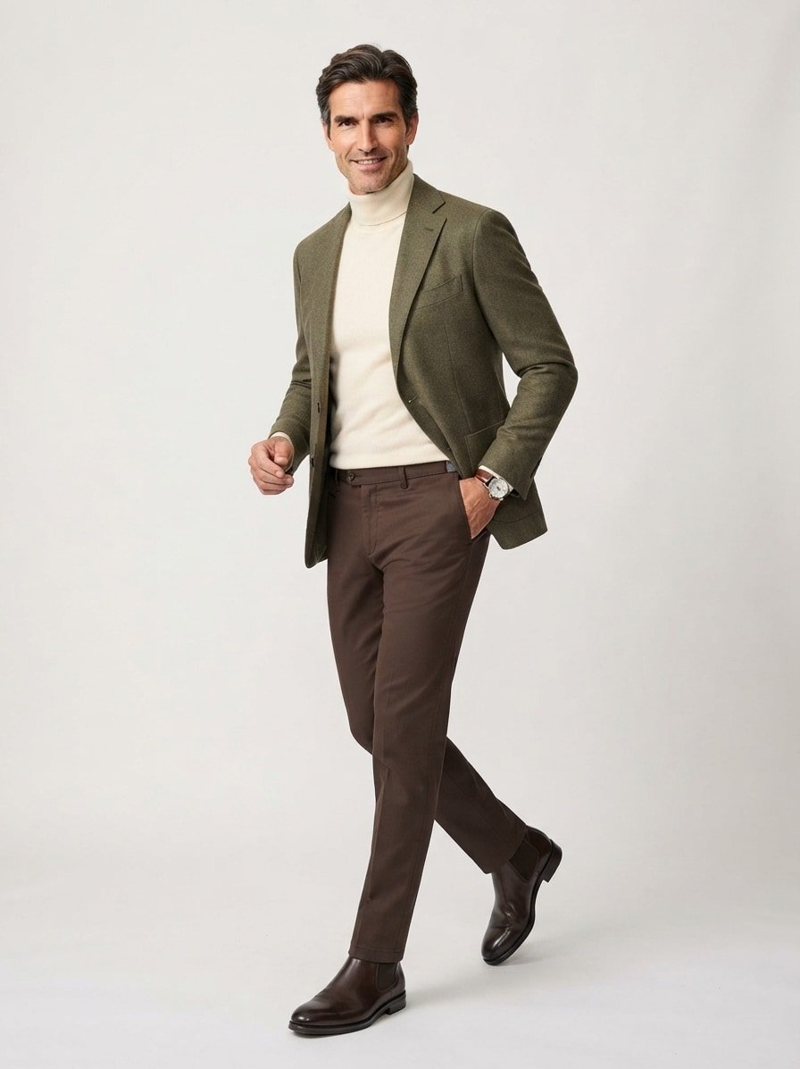 Hose Tilo, Slim Fit, Baumwoll-Kaschmir, mittelbraun