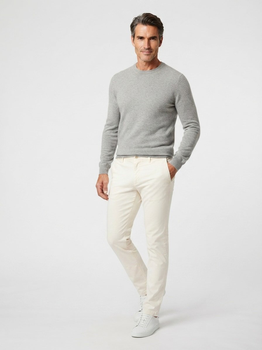 Chino Kaiton, Slim Fit, Baumwoll-Stretch, creme
