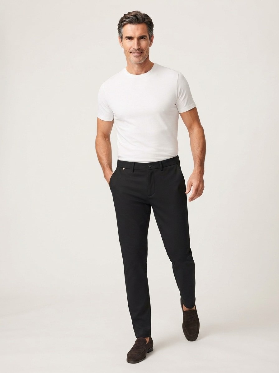 Hose, Slim Fit, Schurwoll-Stretch, schwarz
