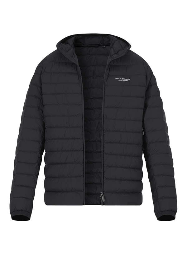 Daunenjacke, Mikrofaser, schwarz