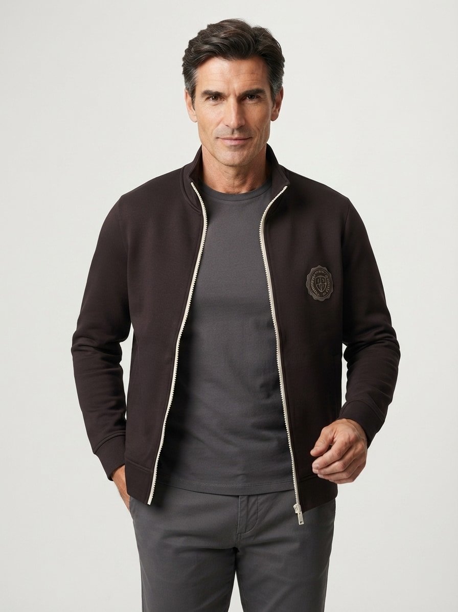 Sweatjacke, Scuba, braun