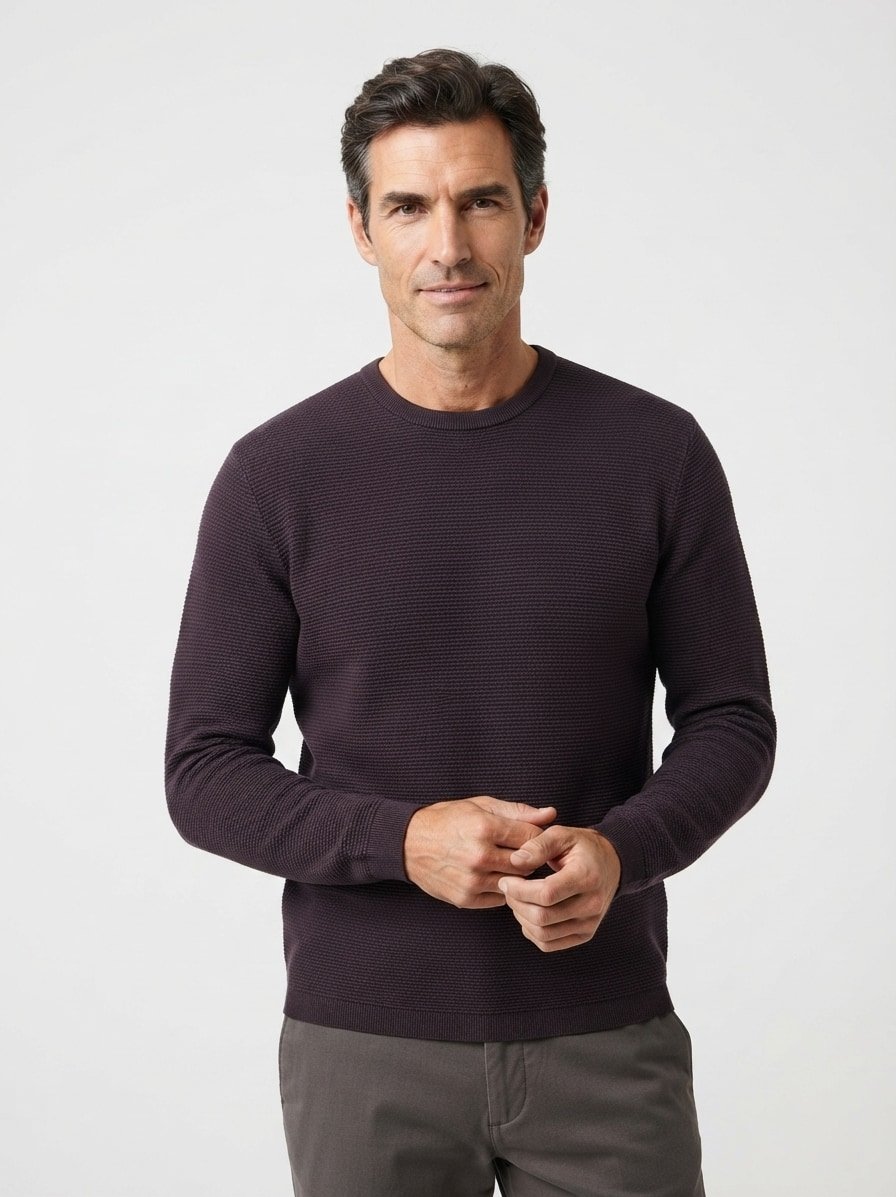 Pullover, Viskose, braun-dunkelblau gestreift