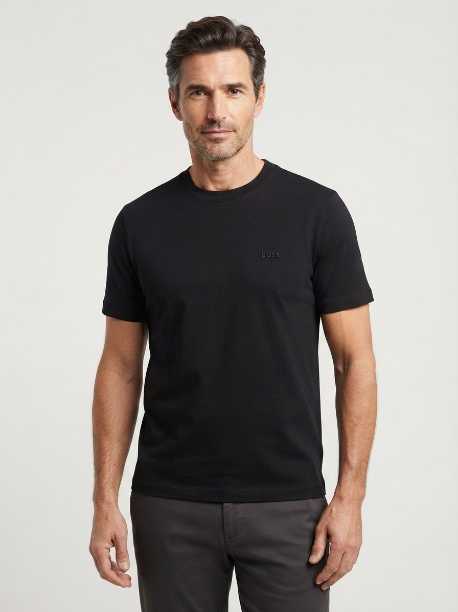 T-Shirt, Regular, Baumwolle, schwarz
