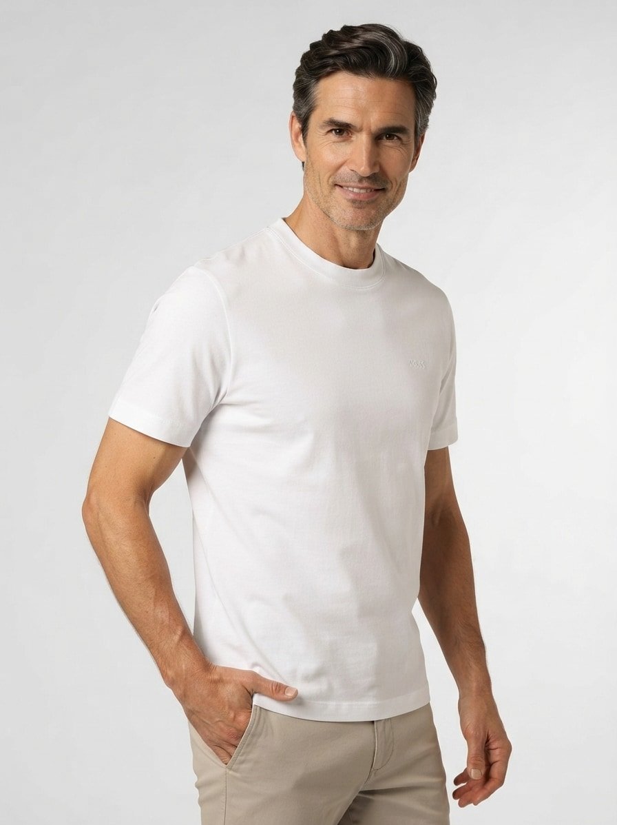 T-Shirt, Regular, Baumwolle, weiß