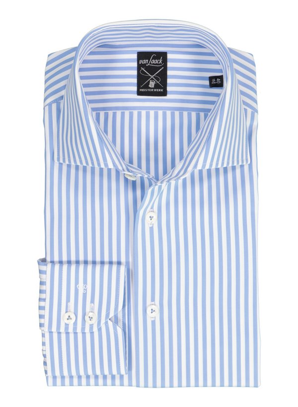 Hemd vL-Rivara-LTF, Tailor, Baumwolle, Hai, Extra langer Arm, hellblau-weiß gestreift
