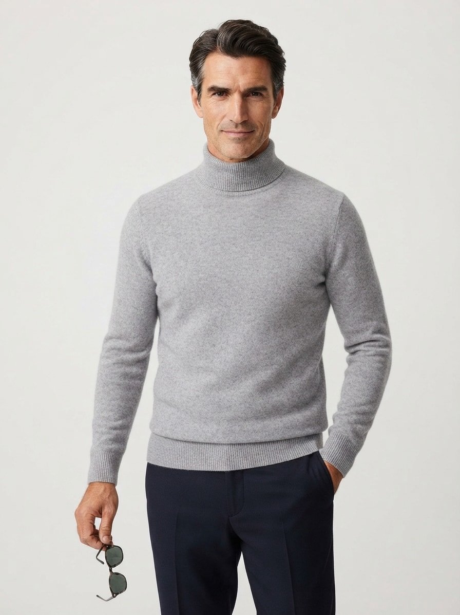 Rollkragenpullover, Merinowolle-Kaschmir, sand