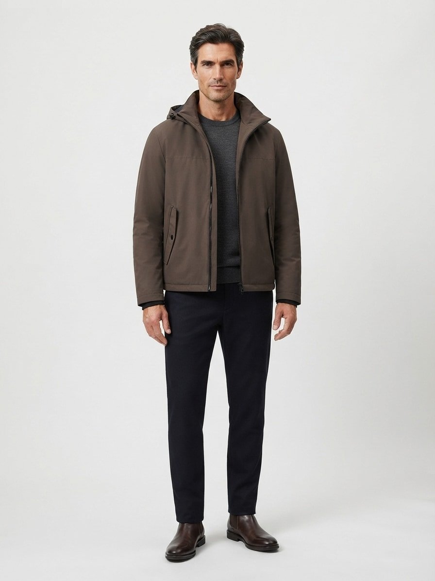 Fuktionsjacke, Mikrofaser wasserabweisend, oliv