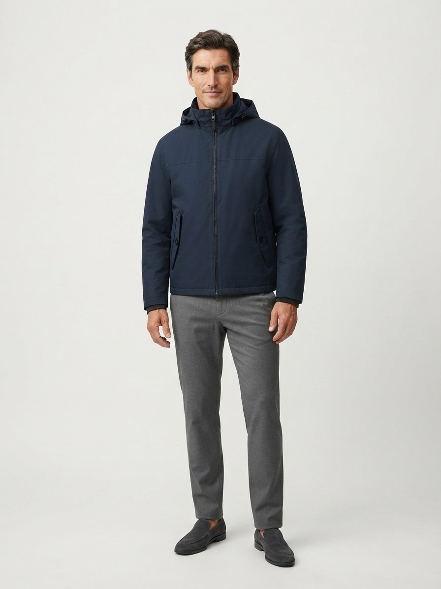 Fuktionsjacke, Mikrofaser wasserabweisend, navy