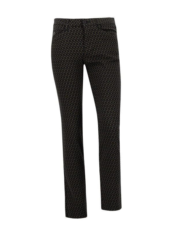 Jacquard WR, Jana, Regular Fit, Baumwoll-Stretch, schwarz-dunkelgrün gemustert