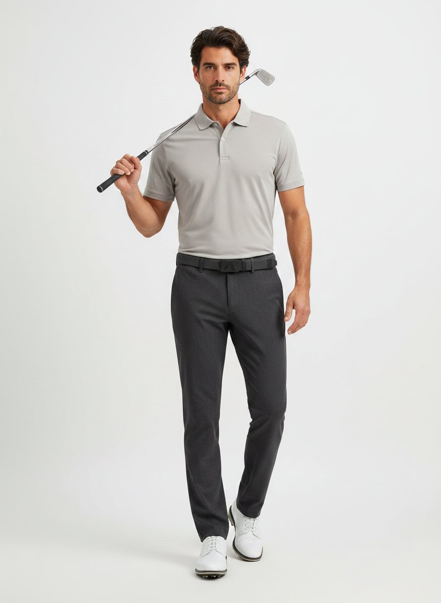 Jersey Print, Driver Tapered, Mikrofaser Stretch, braun meliert