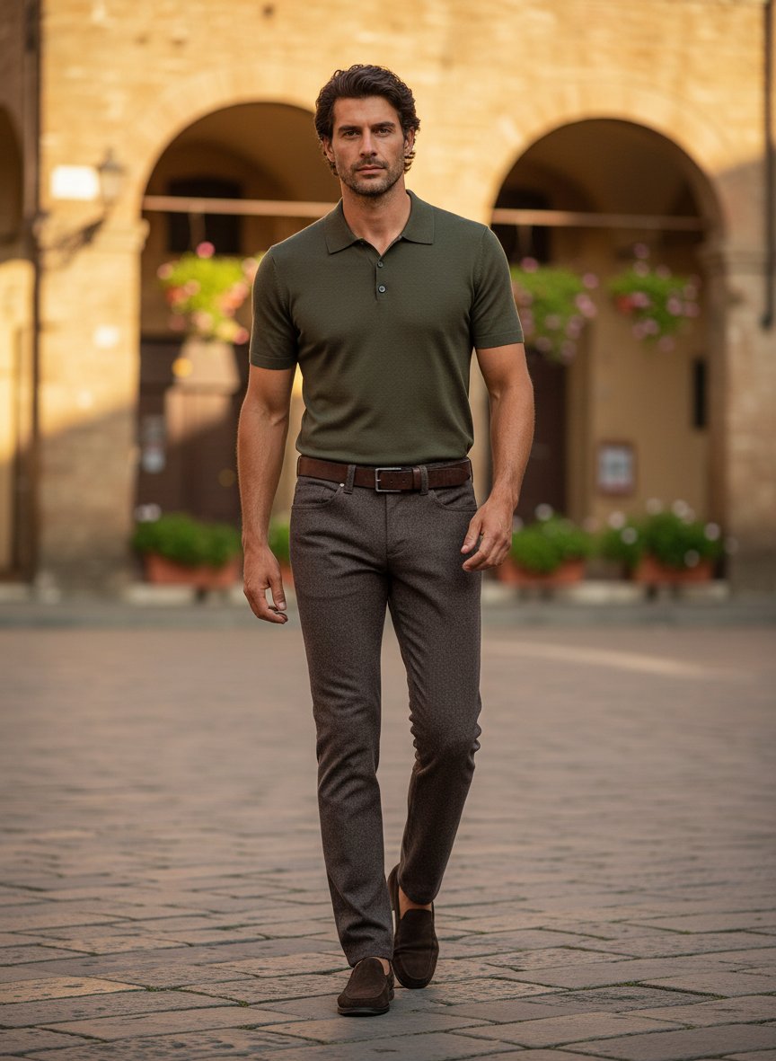 Smooth Bicolour, Pipe, Regular Fit, Mikrofaser-Stretch, braun meliert