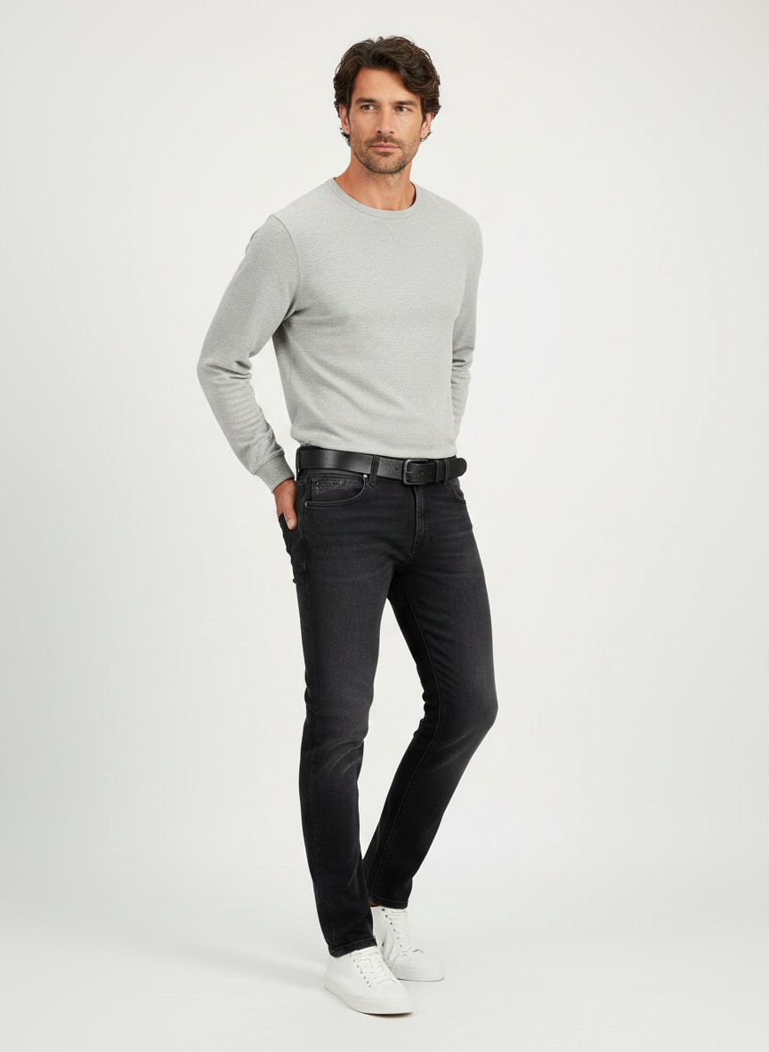 Lefthand Denim, Robi, Regular Fit, Baumwolle-T400®, anthrazit