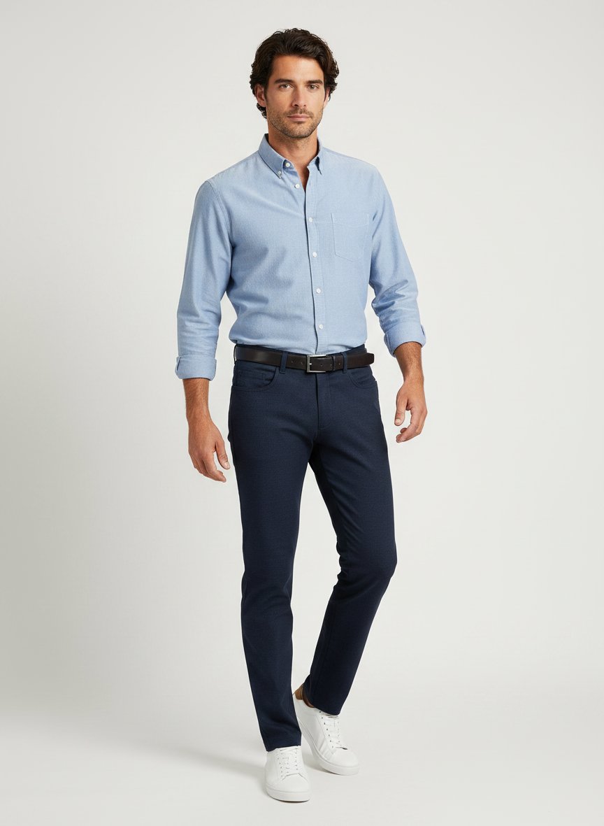 Smart Wool, Pipe, Regular Fit, Mikrofaser-Stretch, navy meliert