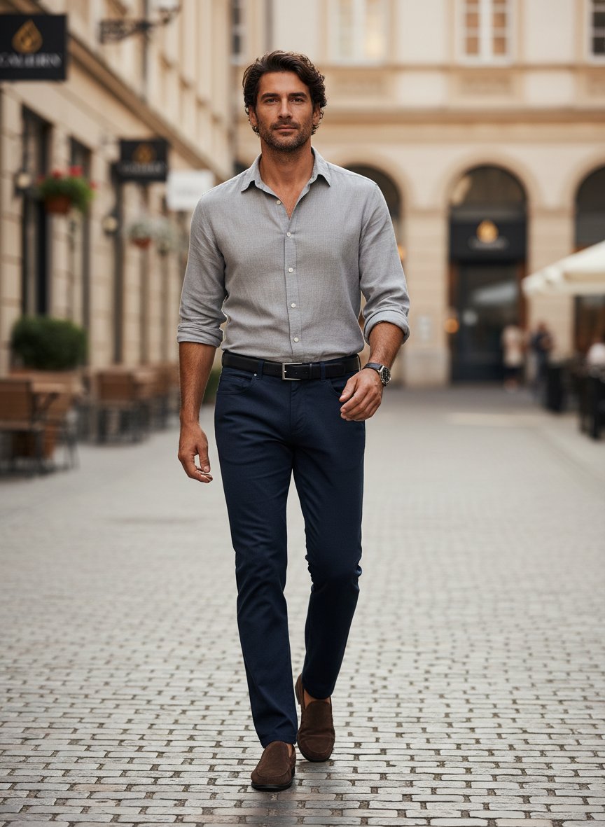 Smart Wool, Pipe, Regular Fit, Mikrofaser-Stretch, navy meliert