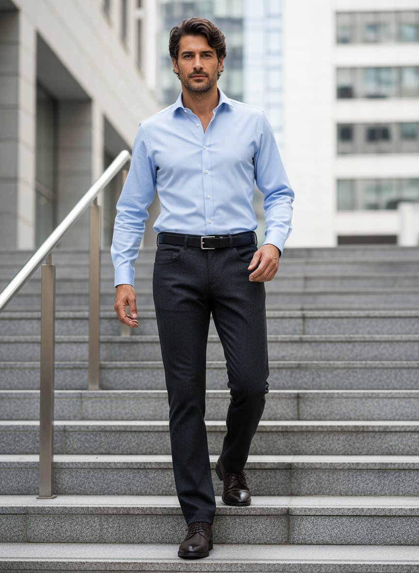 Smart Wool, Pipe, Regular Fit, Mikrofaser-Stretch, dunkelgrau meliert