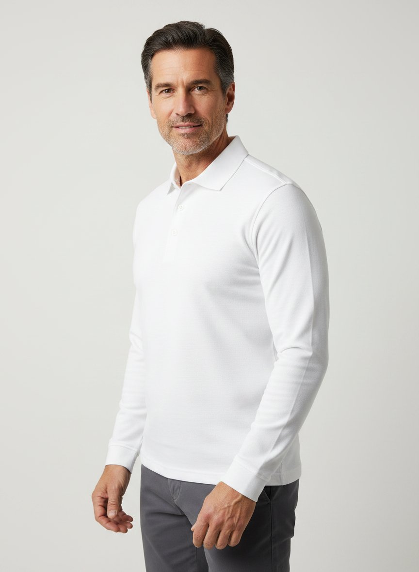 Polo-Shirt, Pima Baumwoll-Jersey, weiß
