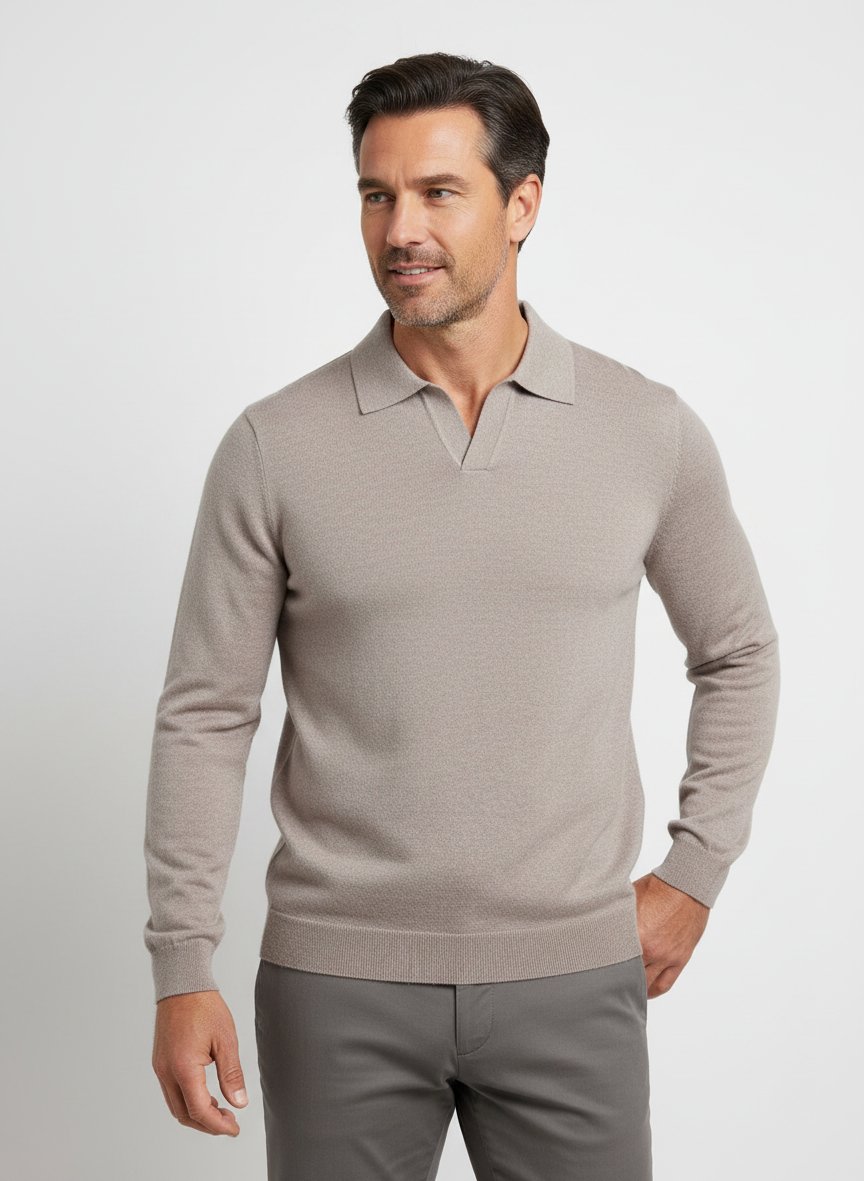 Pullover, Merinowolle extrafein, sand meliert