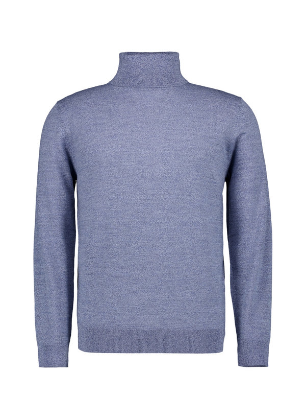 Rollkragenpullover, Merinowolle extrafein, hellblau meliert
