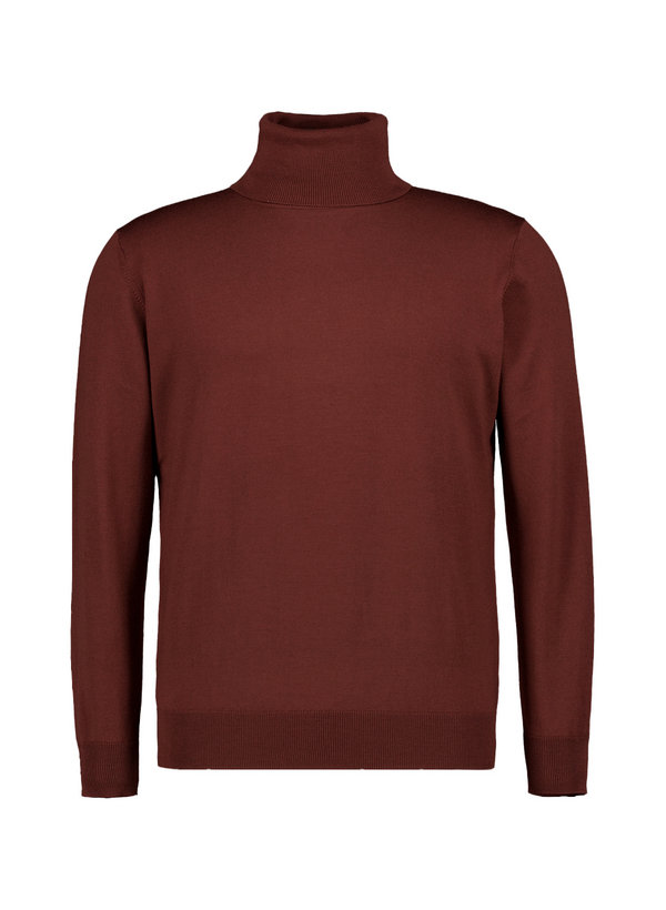 Rollkragenpullover, Merinowolle extrafein, orangebraun