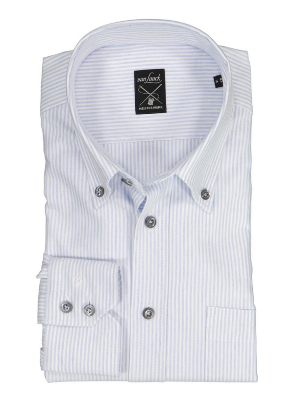 Hemd vL-Ralon-PCFK, Comfort, Oxford, Button-Down, Brusttasche, blau-weiß gestreift