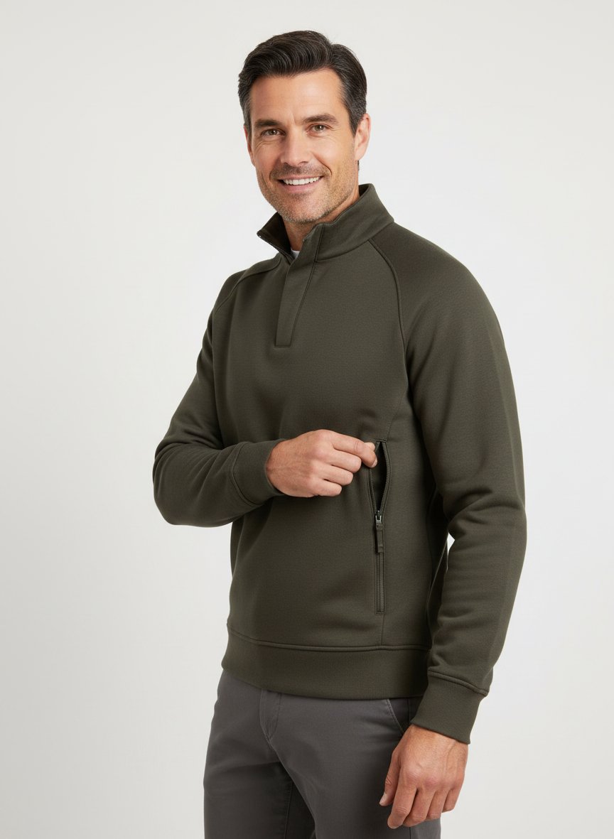 Sweatshirt, Scuba wasserabweisend, militärgrün