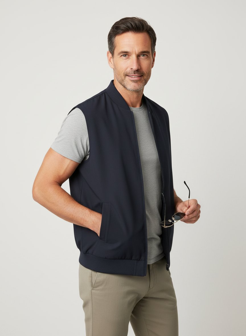 Weste, Mikrofaser, navy