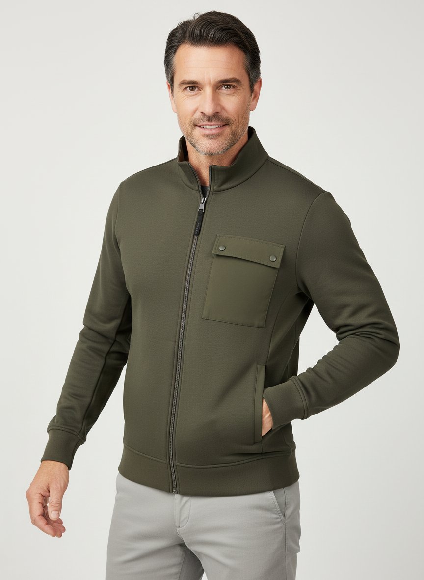 Sweatjacke, Scuba wasserabweisend, militärgrün