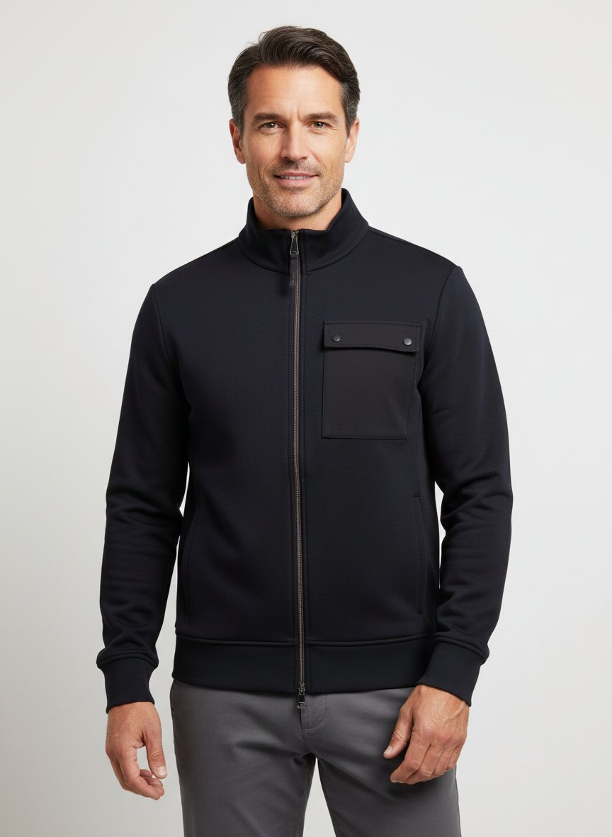 Sweatjacke, Scuba wasserabweisend, schwarz