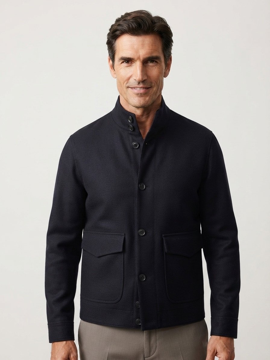 Jacke, Schurwolle, navy