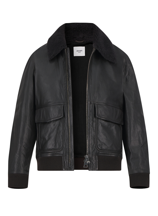 JOOP! Herren Lederjacke braun unifarben