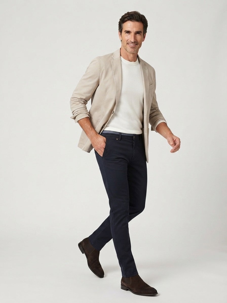 Chino Benito, Modern Fit, Baumwoll-Stretch, dunkelmarine