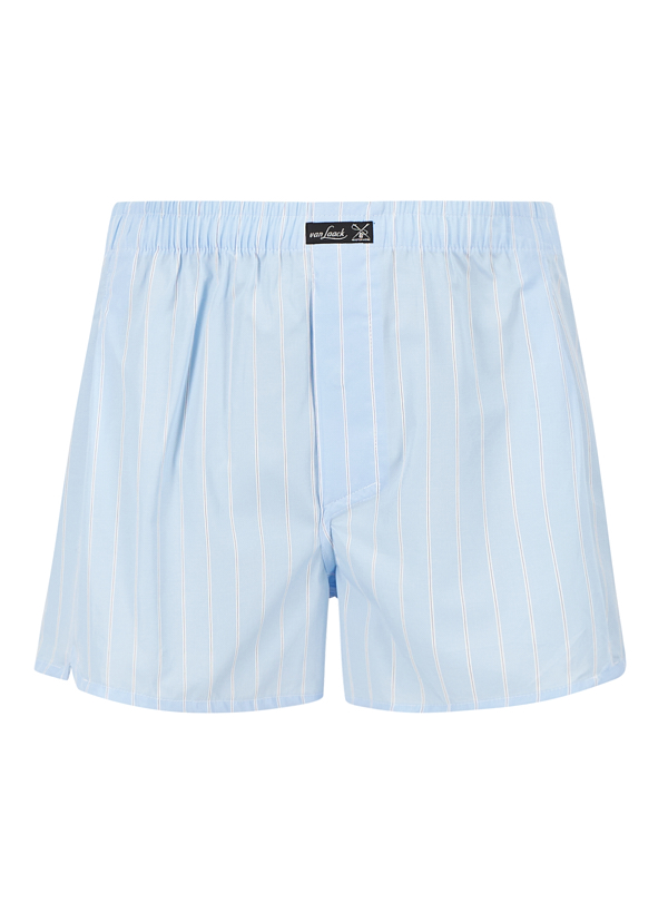 Boxershorts, Baumwolle, hellblau-weiß gestreift
