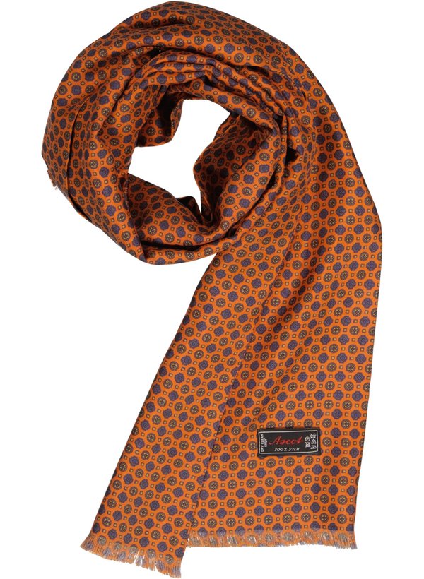 Schal, Seide, orange gemustert