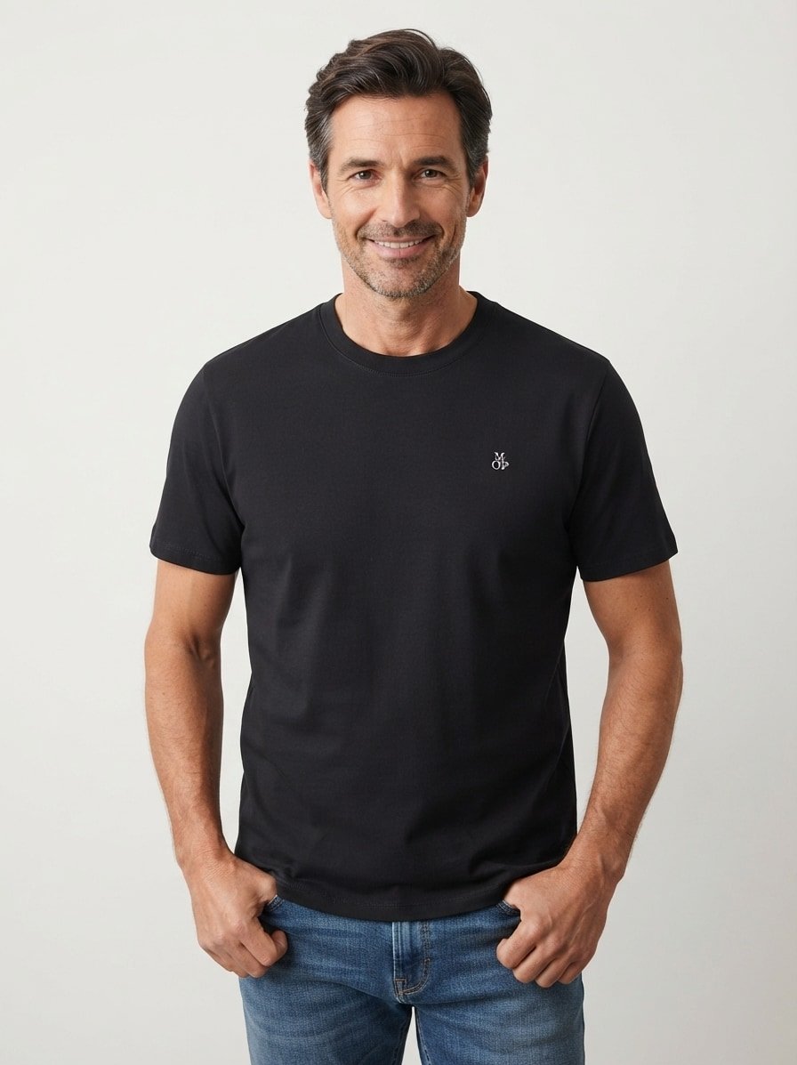 T-Shirts, Baumwolle, schwarz-weiß