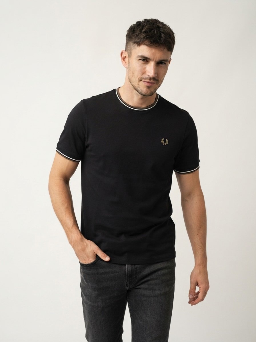 T-Shirt, Baumwolle, schwarz