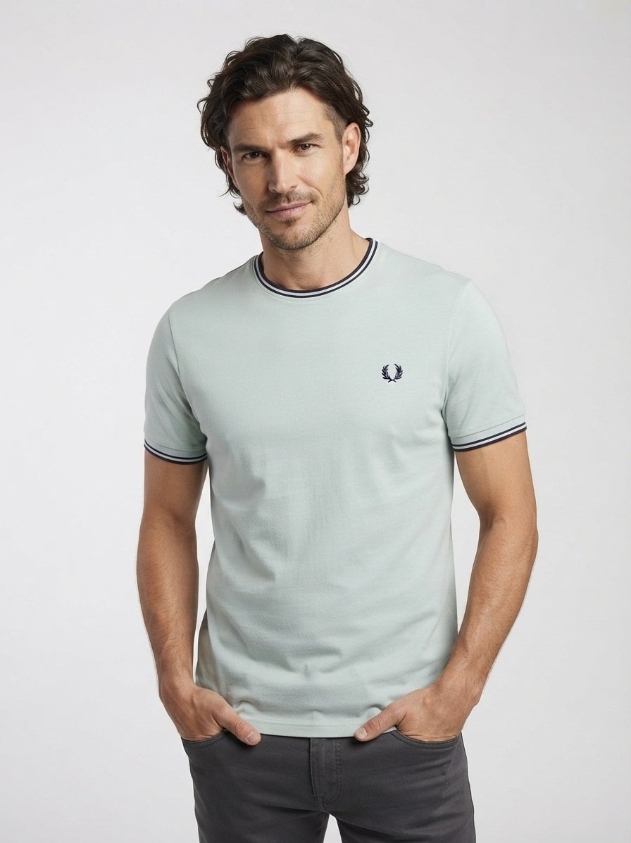 T-Shirt, Baumwolle, blaugrau