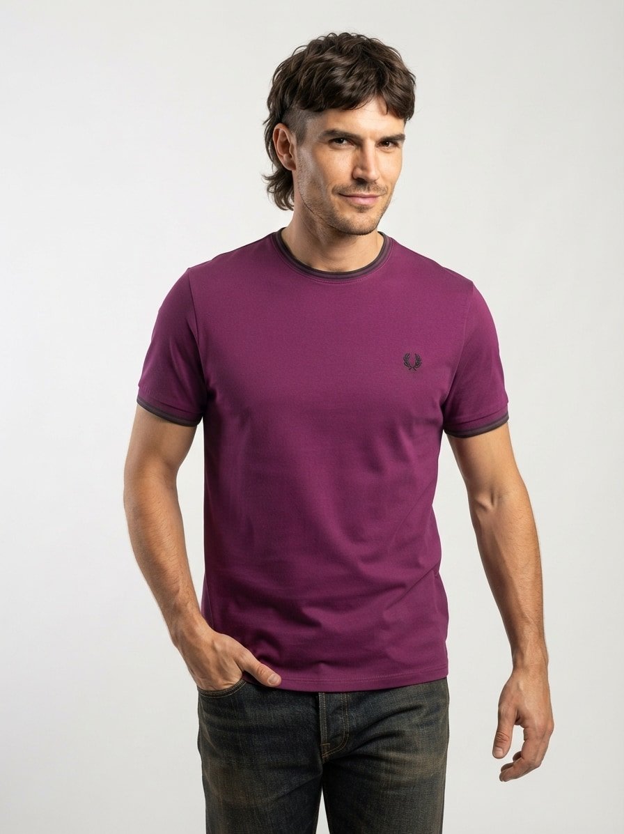 T-Shirt, Baumwolle, purpurviolett