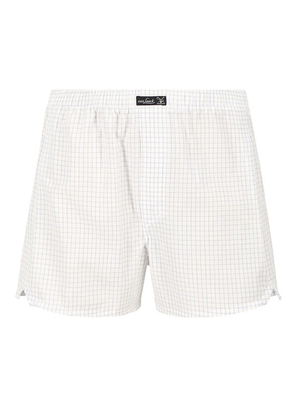 Boxershorts, Baumwolle, weiß-hellblau kariert