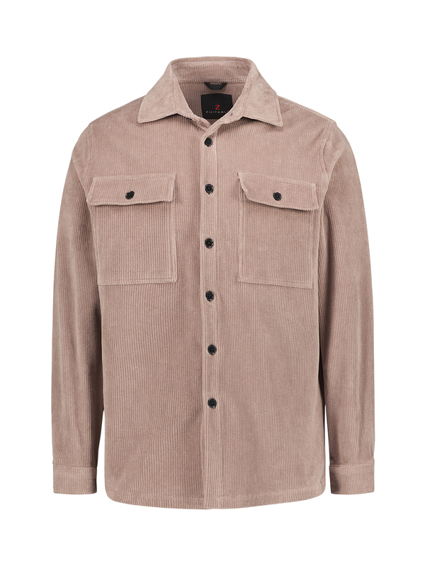 Overshirt DiTyler, Cord-Stretch, Kent, Brusttasche, taupe