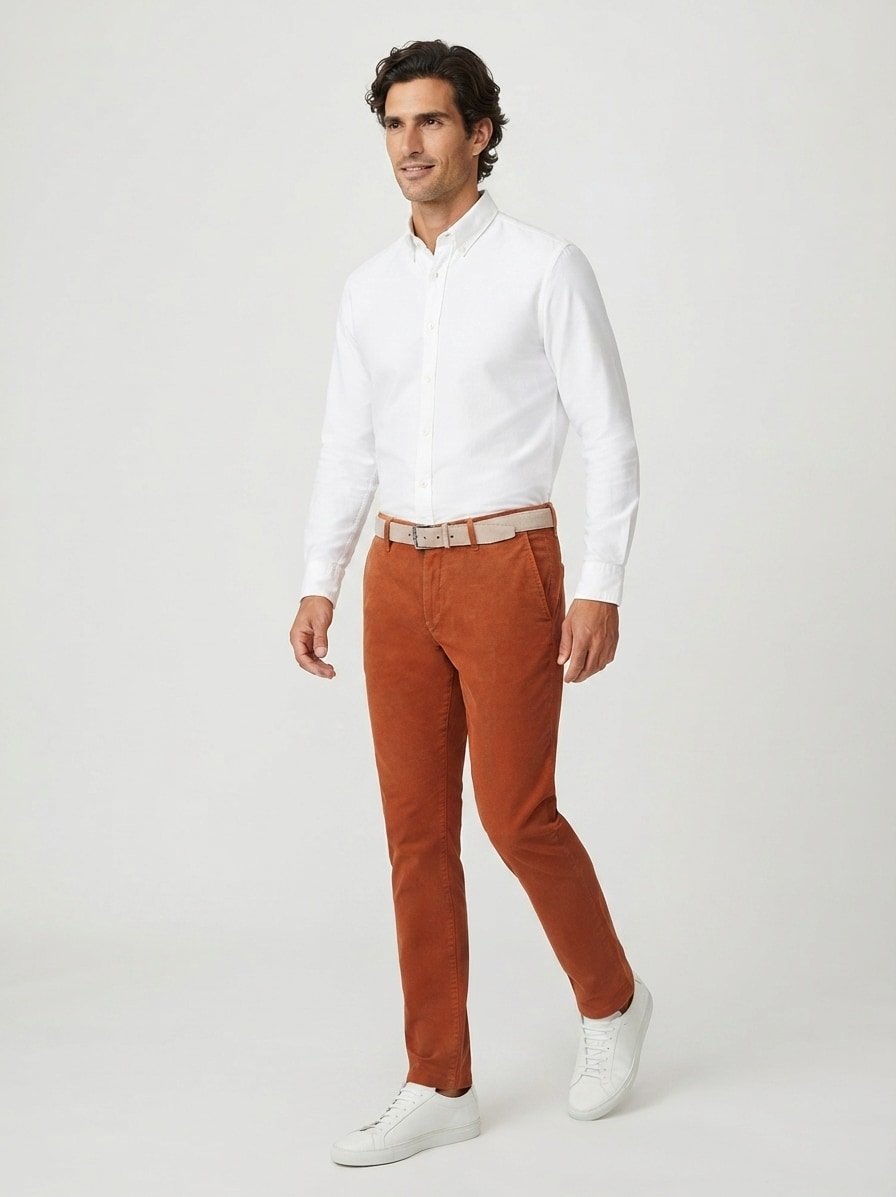 Diamond Brushed Cotton, Lou, Regular Fit, Baumwoll-Stretch, rost