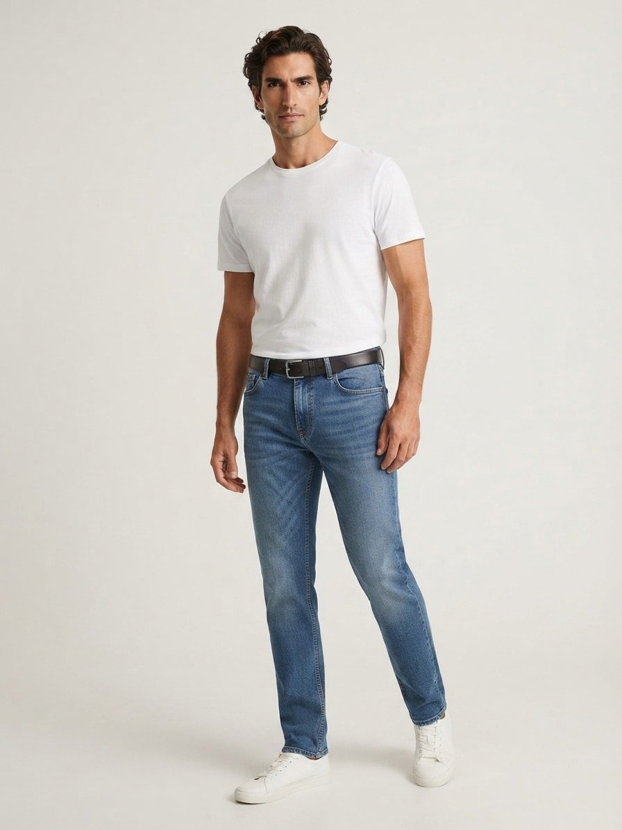 Vintage Denim, Bill, Modern Fit, Baumwoll-Stretch, blau